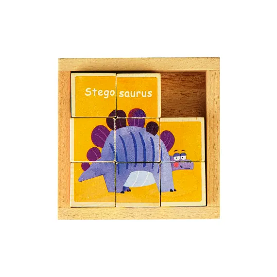 Jucării Interactive - Cuburi puzzle din lemn