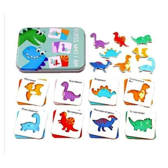 Puzzle - Ghiceste dinozaurul - Puzzle in cutie metalica 24 piese