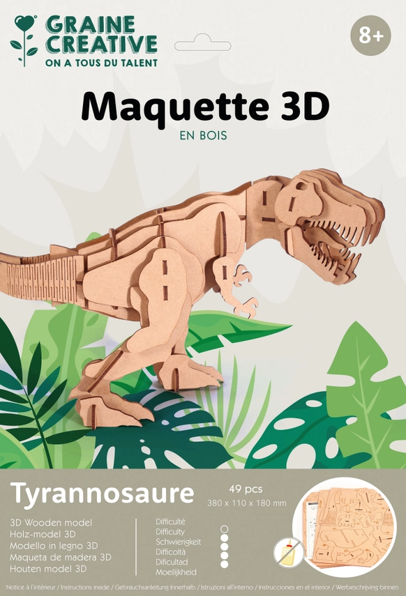 Creativitate - Machetă de lemn 3D incoloră - 3 variante