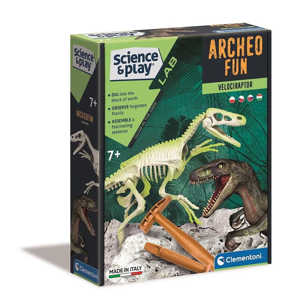 Toate Produsele - Set Excavare Fosila Velociraptor Fosforescent