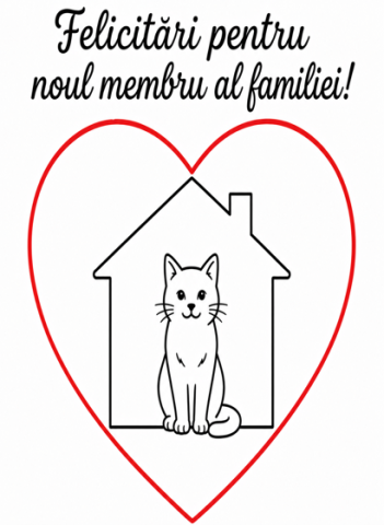 Produse - Felicitare de bun venit în familie pisică