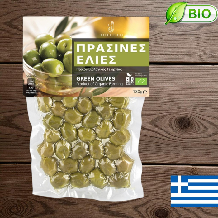 "Măsline naturale verzi organice 180g - produs BIO grecesc sănătos" [1]