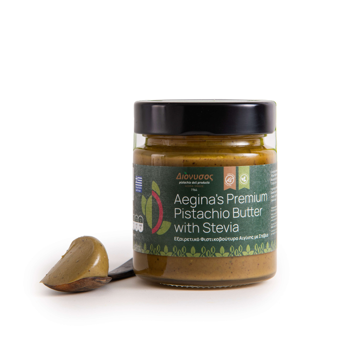 Aegina’s Premium Pistachio Butter with Stevia 90g – Unt de Fistic Sărat Premium cu Stevia, 80% Fistic PDO Aegina, Grecia [2]