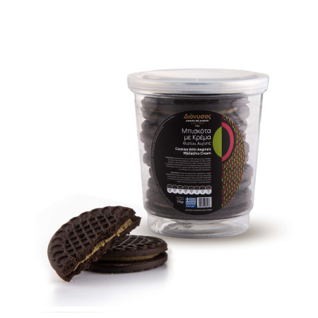 Dulciuri - Biscuiti cu Crema de Fistic și Pralina de Fistic din Aegina - 175g