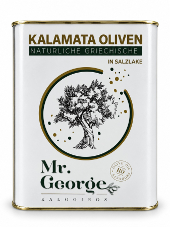Masline naturale - Măsline Kalamata Naturale, Extra Large, Cutie Tablă 5 KG