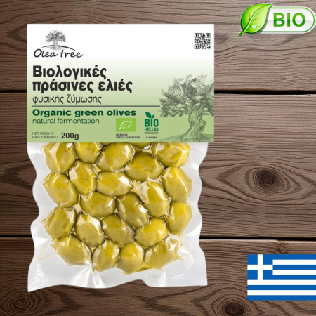 Masline - Măsline naturale verzi super colosal organice 200g Olea Tree - crocante BIO din Grecia