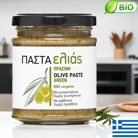 Masline - Pastă de Măsline Verzi BIO Olea Tree 180g – Prospețime Organică Grecească