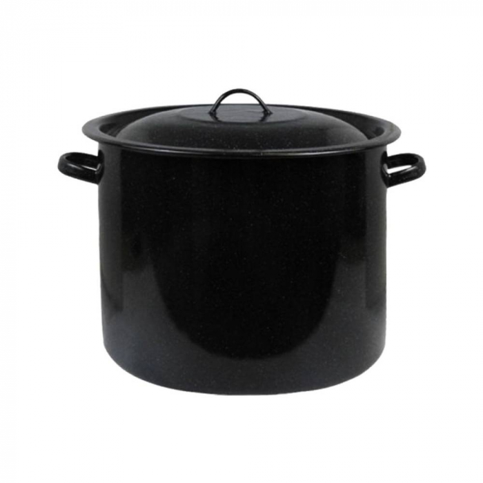 Oala Emailata cu capac 40 L neagra, 40 cm [1]