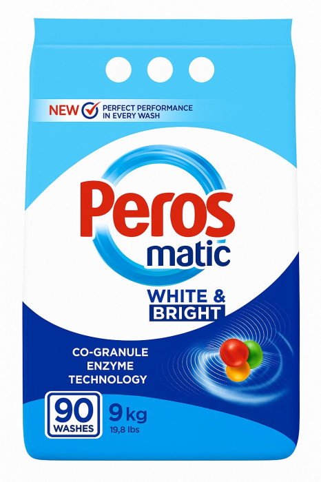 Detergent Automat Peros Matic White & Bright, 9 kg – 90 Spălări [1]