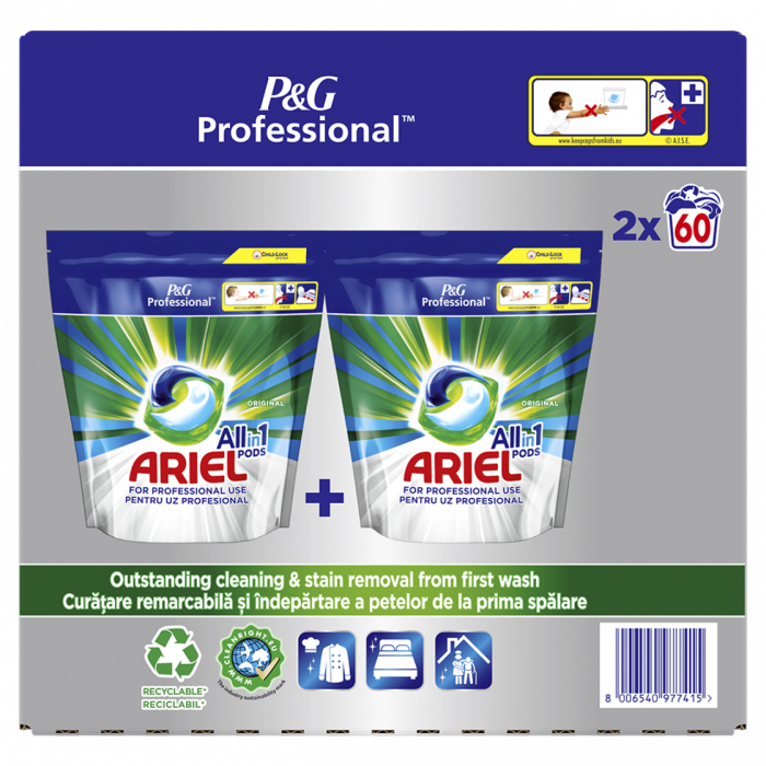 Detergent de rufe Ariel Professional All in1 Original 2 x 60capsule [1]