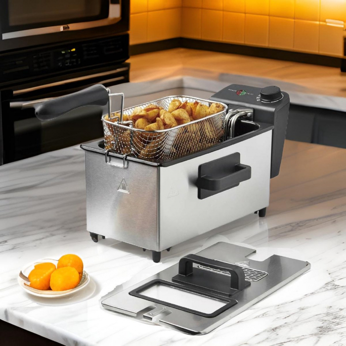 Friteuză Cheffinger CF-EDP3.0, 3L, 2000W, Inox [2]