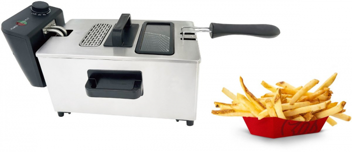 Friteuză Cheffinger CF-EDP3.0, 3L, 2000W, Inox [3]