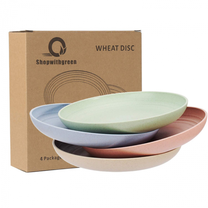 Pachet 4 farfurii ecologice din paie de grau, 20cm [1]