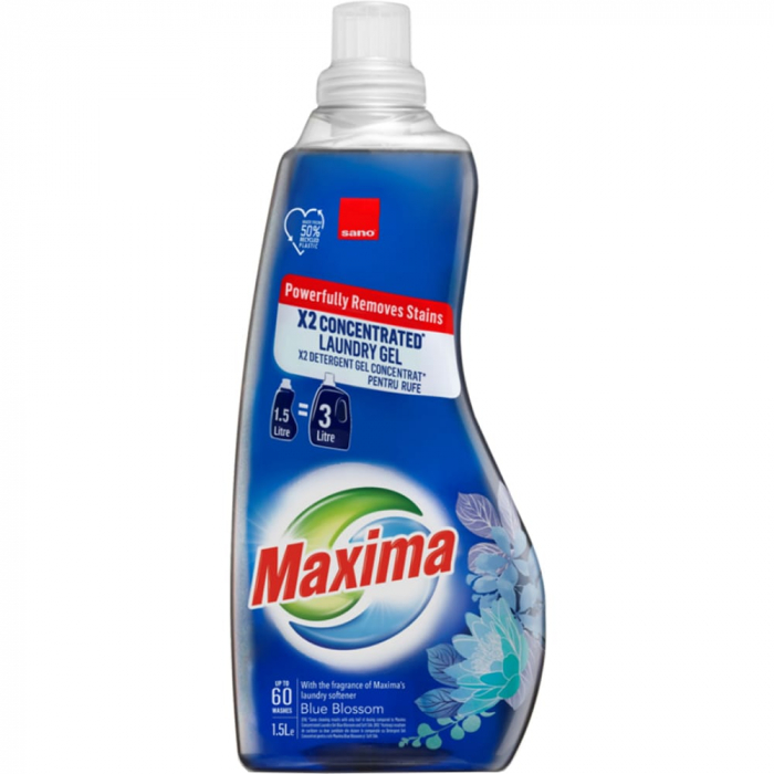Detergent gel concentrat rufe Sano Maxima Blue Blossom, 60 spalari, 1.5 l [1]
