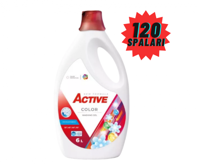 Detergent lichid gel Active, Color, 6 litri, 120 spalari [1]