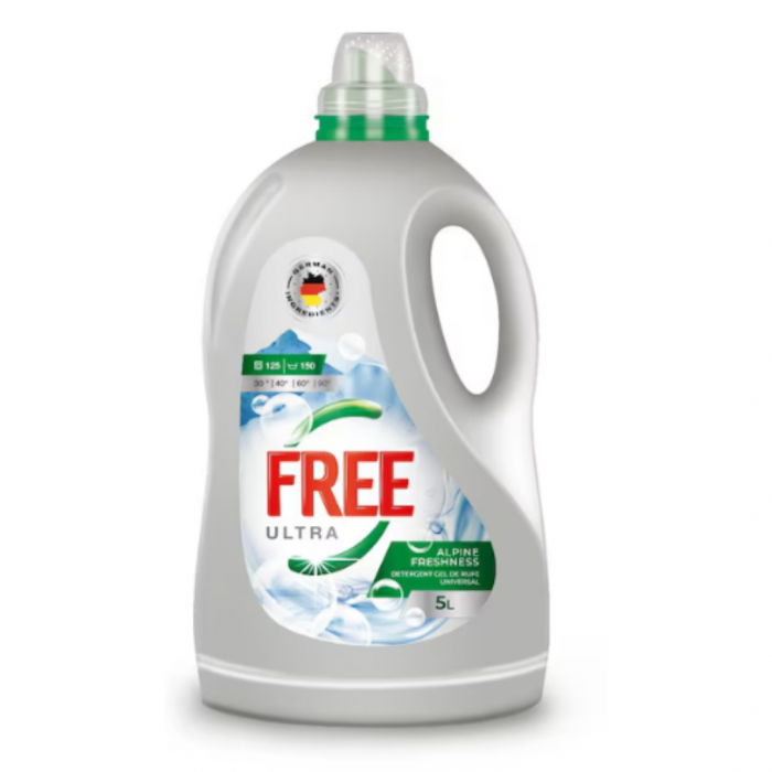 Detergent lichid Ultra FREE Alpine Freshness, 125 spalari, 5l [1]