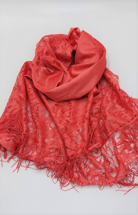 Esarfa Dantelata Rosu [2]