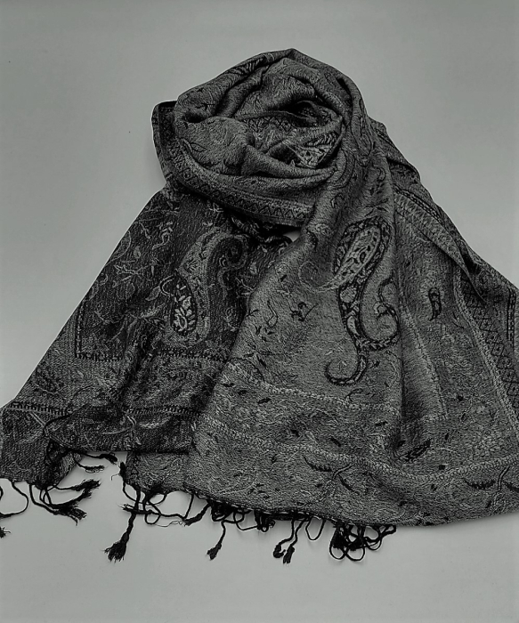 Esarfa Pashmina Gri Inchis-Negru [2]