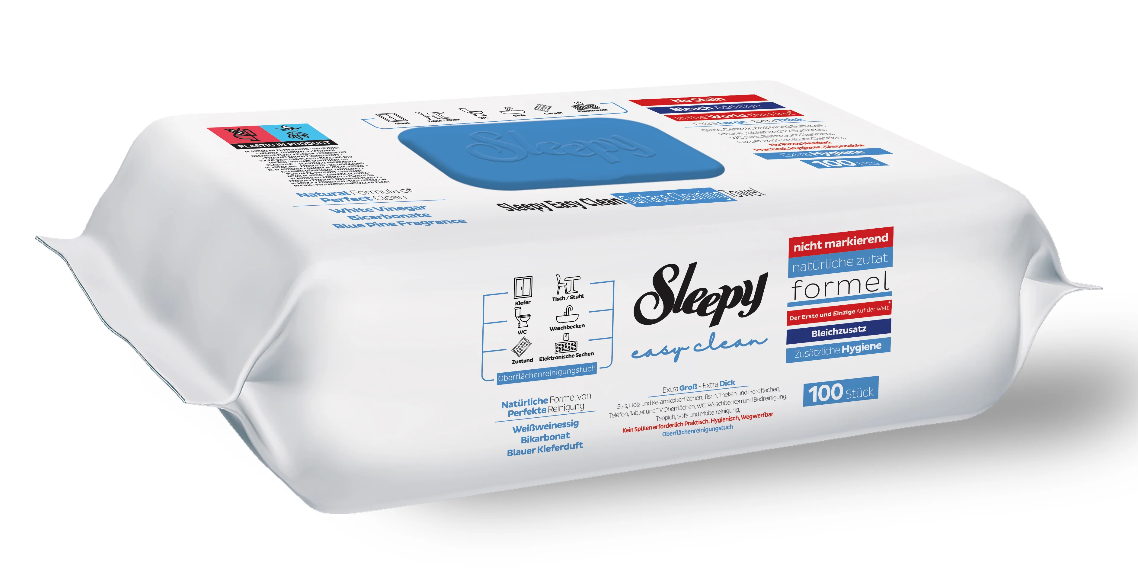 Șervețele umede Sleepy Easy Clean Bleach Additive, 100 buc [1]