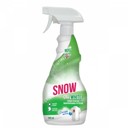 Detergenti curatenie si intretinere - Spray pentru indepartarea petelor SNOW Oxi White, 500 ml