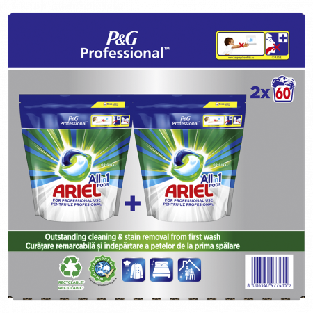 Ariel - Detergent de rufe Ariel Professional All in1 Original 2 x 60capsule