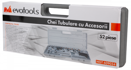 Set Chei Tubulare cu Accesorii 52 Pcs Evotools [1]