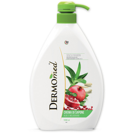 Sampon, gel de dus si sapun lichid - Sapun lichid crema Dermomed cu aloe si rodie, 1000 ml
