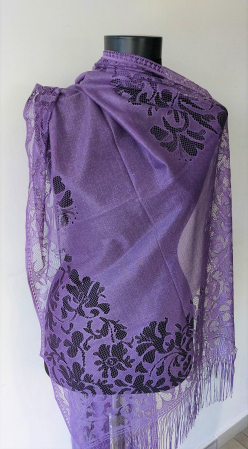 Esarfe - Esarfa Dantelata Mov