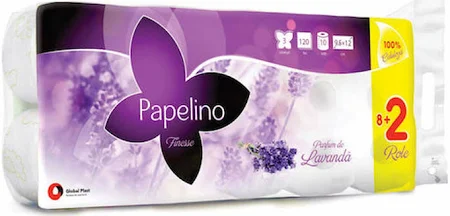 Casa si gradina - Hartie igienica Papelino Finesse lavanda, 3str, 10role/set