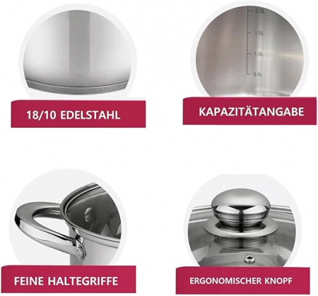 Articole pentru bucatarie - Set 3 oale + capace Cheffinger