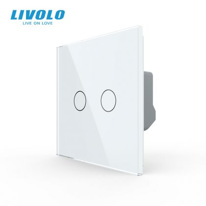Întrerupătoare tactile LIVOLO - Întrerupător dublu tactil, cu panou sticla, Generatia Noua