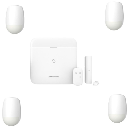 Kit alarmă - Kit de alarma wireless AX PRO Light Level Hikvision 868MHz, slot SIM, cu 4 detectori de miscare WiFi
