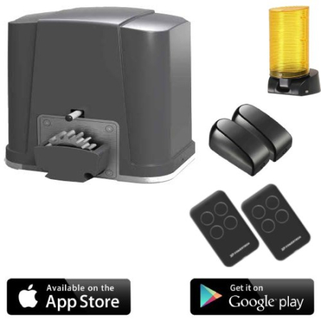 Automatizări porți culisante - Kit Smart WiFi automatizare porti culisante Powertech PL400, 24Vdc, uz intensiv, maxim 400 Kg si 5 metri lungime