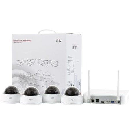 Kit supraveghere video - Sistem wireless Unv KIT-322F28W-4D NVR + 4 camere dome IP 2MP