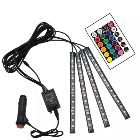 Lumini LED Ambientale - Kit lumini ambientale auto RGB cu telecomandă