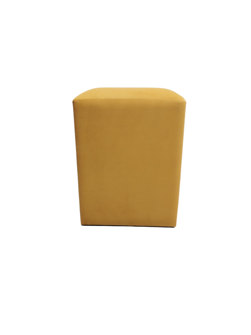Taburet Cub Tapitat, Catifea, Galben 33x33x42 cm [8]