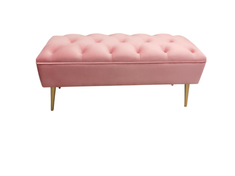 Băncuțe Chesterfield - Bancuta tapitata, tip Chesterfield, Metal/Catifea, Verde