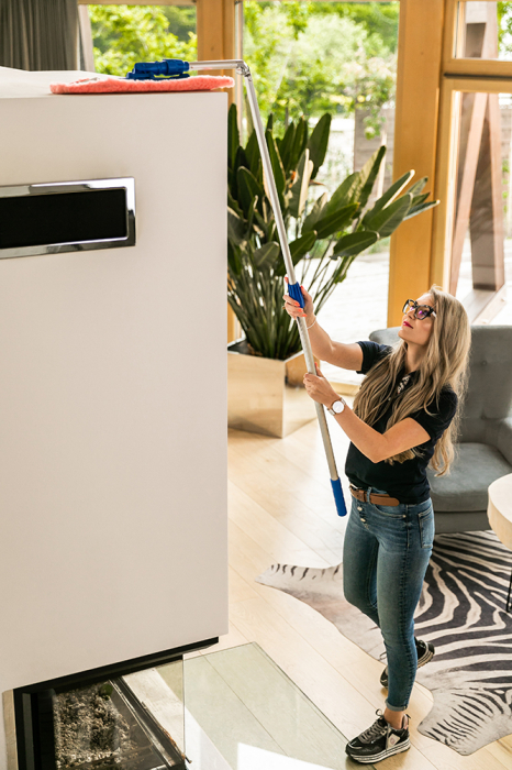 Laveta roz pentru mop – curatare uscata a pardoselilor si mobilierului, ideala pentru praf si suprafete inalte [6]