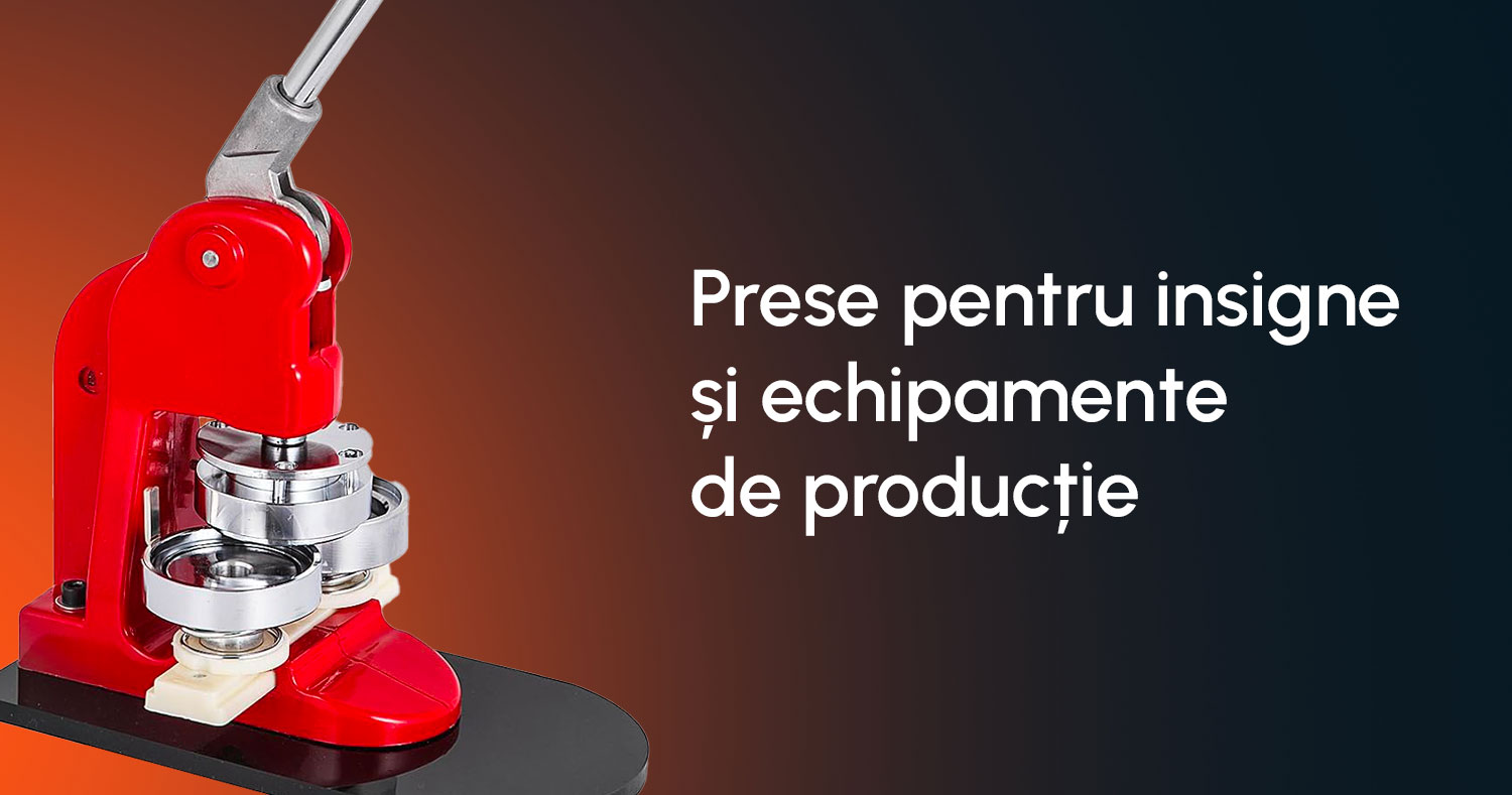 Prese pentru insigne și echipamente de producție