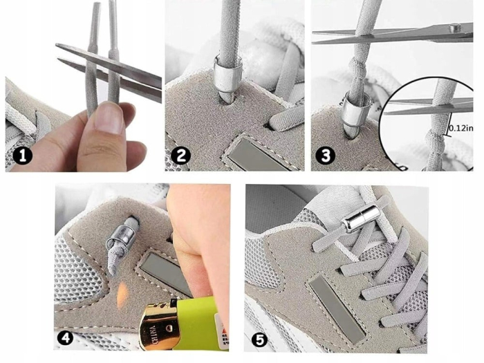 Set 2 șireturi reglabile cu prinderi metalice pentru încălțăminte, en-gros [7]