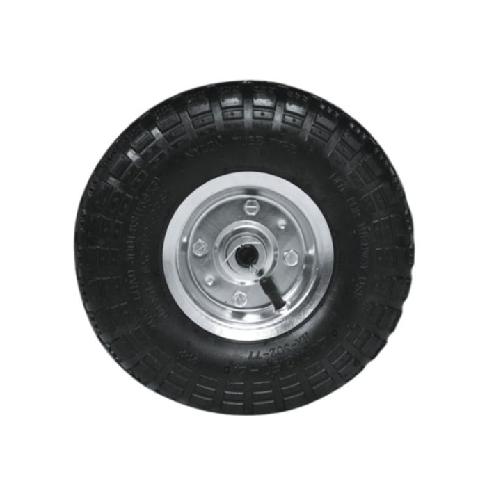 Cărucior de grădină cu cadru metalic, cuvă plastic rezistent, husă textil și roți pneumatice [7]