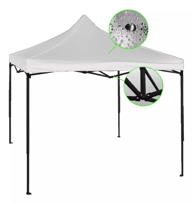 Cort Pavilion Pliabil 3x3m, Cadru Metalic Rezistent pentru Curte, Grădină și Evenimente [2]
