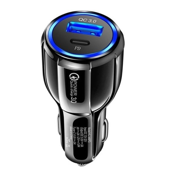 Încărcător brichetă auto 12V, 1x USB + 1x Type-C 3.0, încărcare rapidă – compact și eficient, en-gros [3]