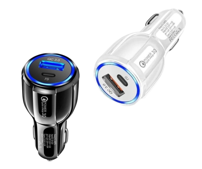 Încărcător brichetă auto 12V, 1x USB + 1x Type-C 3.0, încărcare rapidă – compact și eficient, en-gros [1]