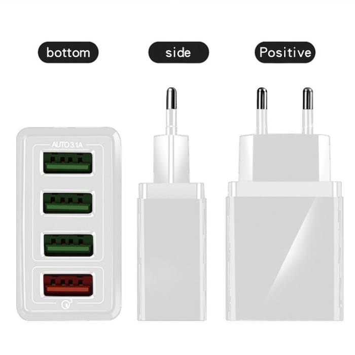 Încărcător priză cu 4 porturi USB, Încărcare Rapidă Quick Charge 3.0 – universal, en-gros [7]