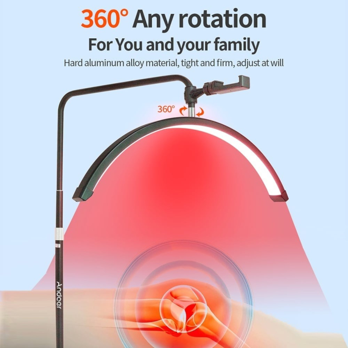 Lampă cosmetică profesională Semilună 238 LED cu suport telefon, înălțime 180 cm [4]