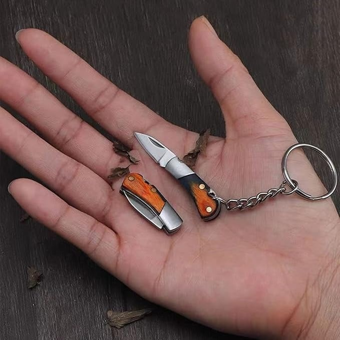 Mini cuțit pliabil multifuncțional tip breloc din oțel inoxidabil, compact și portabil, En-Gros [6]