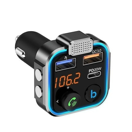 Modulator FM Bluetooth Auto Universal cu QC3.0 și Încărcare Rapidă 20W – multifuncțional, en-gros [2]