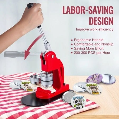 Presa de fabricat insigne cu taietor circular, matrite si insigne 32 mm, set complet [7]