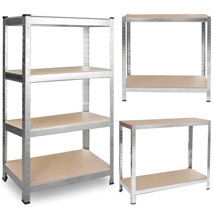 Rafturi metalice rezistente pentru depozitare, 135-175 kg/poliță – Organizare spațiu [2]